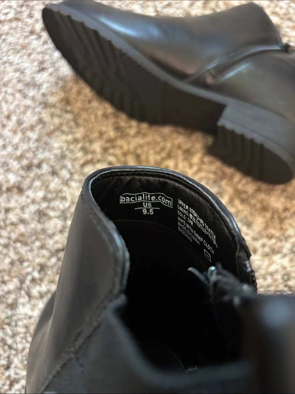 NWOT Black Leather Ankle Booties
